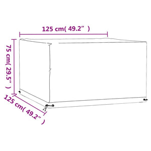 Quadratische Gartenmöbel Abdeckung 125x125x75 cm