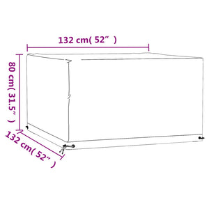 Quadratische Gartenmöbel Abdeckung 132x132x80cm