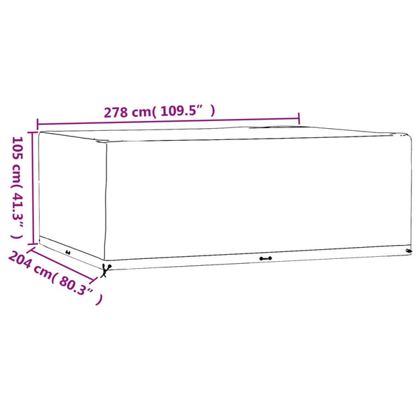 Gartenmöbel Abdeckung Rechteckig 278x204x105 cm