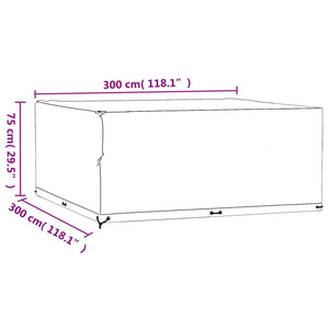 Quadratische Gartenmöbel Abdeckung 300x300 cm