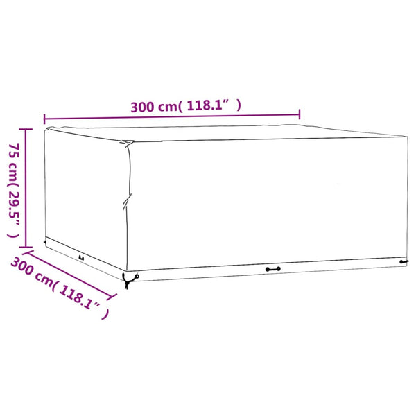 Quadratische Gartenmöbel Abdeckung 300x300 cm