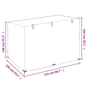 Schaukelbank Abdeckung 215x150x130/150cm