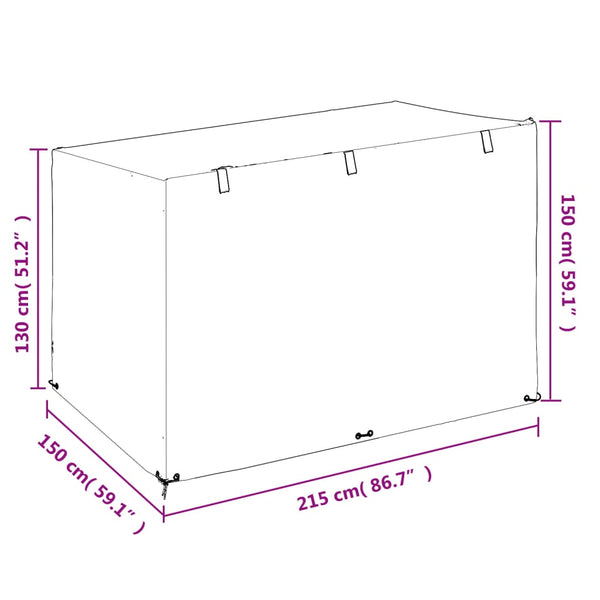 Schaukelbank Abdeckung 215x150x130/150cm