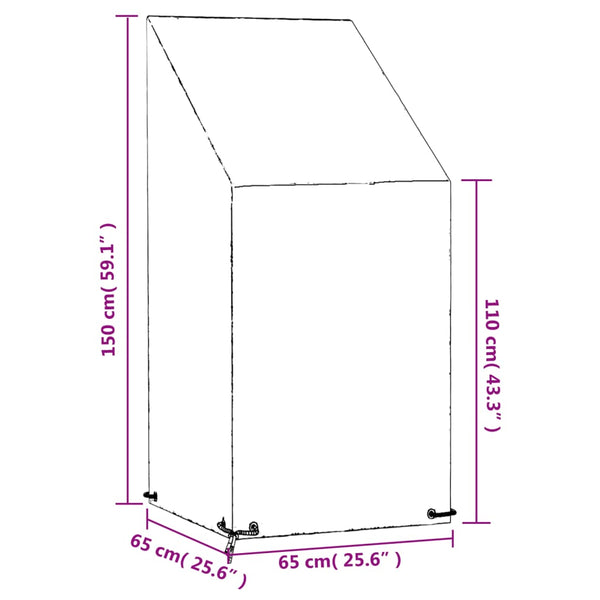 Gartenstuhl Abdeckung Wasserdicht 65x65x150cm