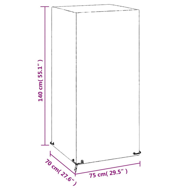 vidaXL Housse de chaise de jardin 8 œillets 75x70x140 cm Polyéthylène