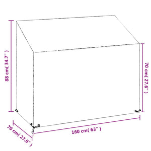 Gartenbank Abdeckung 160x70 cm Polyethylen