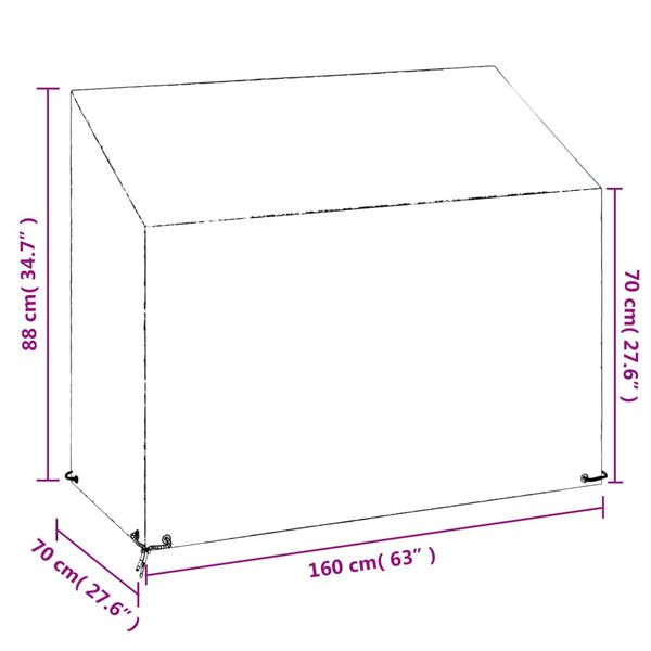 Gartenbank Abdeckung 160x70 cm Polyethylen