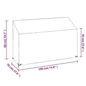 Gartenbank Abdeckung 190x70 cm Polyethylen