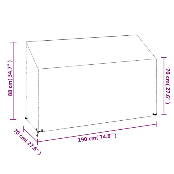 Gartenbank Abdeckung 190x70 cm Polyethylen
