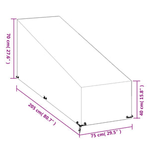 vidaXL Housse de protection pour transat 12 œillets 205x75x40/70 cm polyéthylène