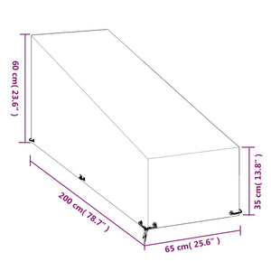 vidaXL Housse pour chaise longue 12 œillets 200x65x35/60 cm Polyéthylène