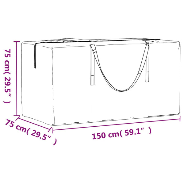 vidaXL Sac de rangement pour coussins de jardin 150x75x75 cm polyéthylène