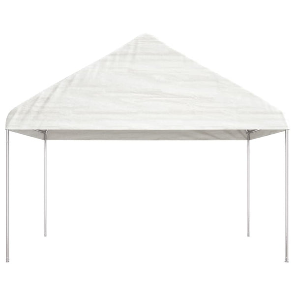 Pavillon mit Dach Weiß 4,46x4,08x3,22 m Polyethylen