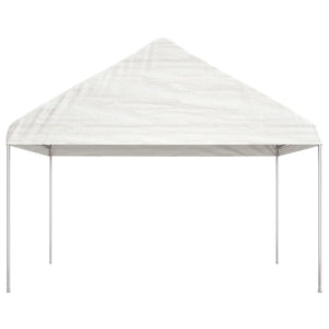 Pavillon mit Dach Weiß 6,69 x 4,08 x 3,22 m Polyethylen