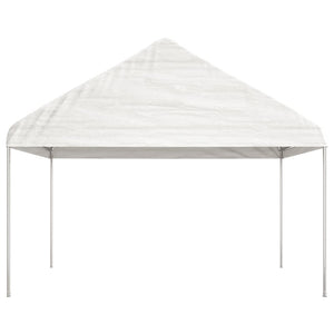 Pavillon mit Dach Weiß 13,38x4,08x3,22 m Polyethylen