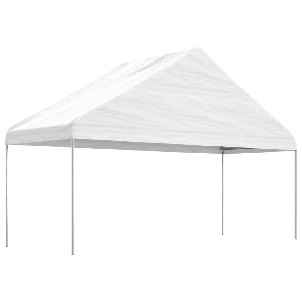Pavillon mit Dach Weiß 13,38x5,88x3,75 m Polyethylen