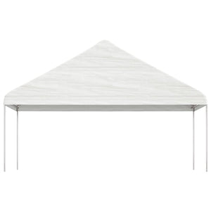 Pavillon mit Dach Weiß 13,38x5,88x3,75 m Polyethylen