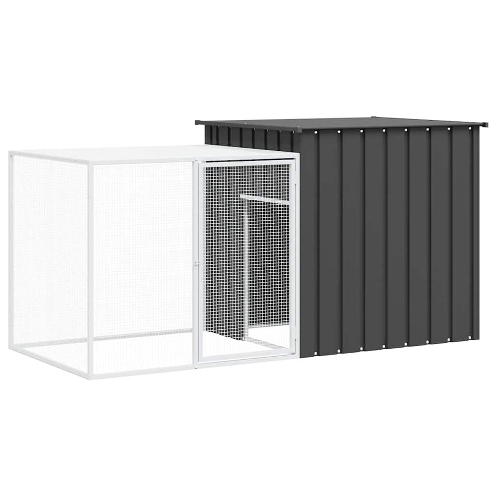 Kaninchenkäfig Anthrazit 200x91x100 cm Verzinkter Stahl