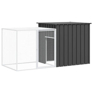 Kaninchenkäfig Anthrazit 200x91x100 cm Verzinkter Stahl