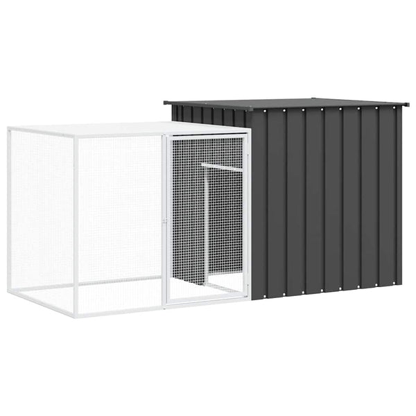 Kaninchenkäfig Anthrazit 200x91x100 cm Verzinkter Stahl