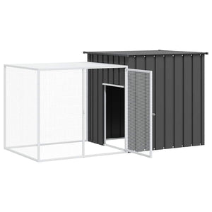 Kaninchenkäfig Anthrazit 200x91x100 cm Verzinkter Stahl