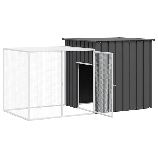 Kaninchenkäfig Anthrazit 200x91x100 cm Verzinkter Stahl