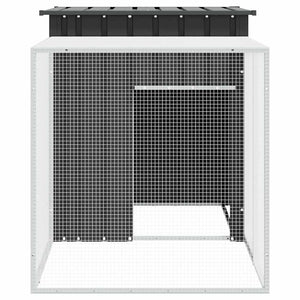 Kaninchenkäfig Anthrazit 200x91x100 cm Verzinkter Stahl