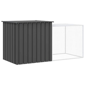 Kaninchenkäfig Anthrazit 200x91x100 cm Verzinkter Stahl
