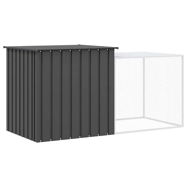 Kaninchenkäfig Anthrazit 200x91x100 cm Verzinkter Stahl