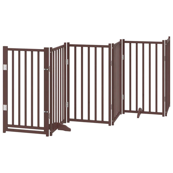 vidaXL Parc pour chien 15 éléments avec porte pliable marron 750 cm en bois de peuplier