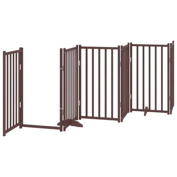 vidaXL Parc pour chien 15 éléments avec porte pliable marron 750 cm en bois de peuplier