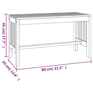vidaXL Garden Bench 80 cm Solid Eucalyptus Wood