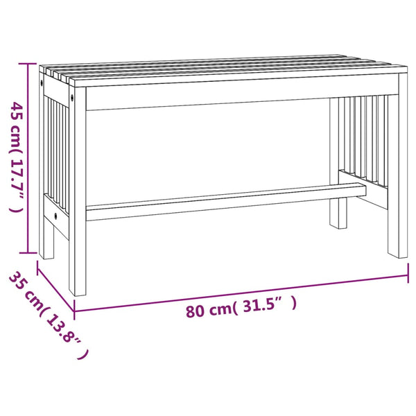 vidaXL Garden Bench 80 cm Solid Eucalyptus Wood