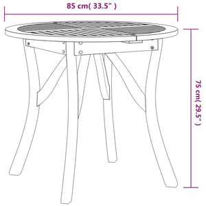 Gartentisch Akazie Ø 85cm Massivholz