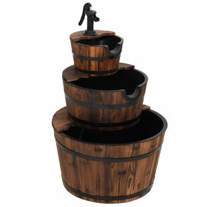 Gartenbrunnen Holz mit Pumpe 60x60x94cm