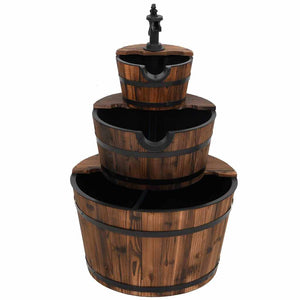 Gartenbrunnen Holz mit Pumpe 60x60x94cm
