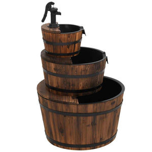 Gartenbrunnen Holz mit Pumpe 60x60x94cm