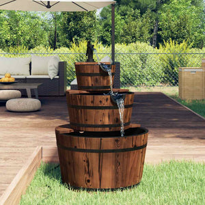 Gartenbrunnen Holz mit Pumpe 60x60x94cm