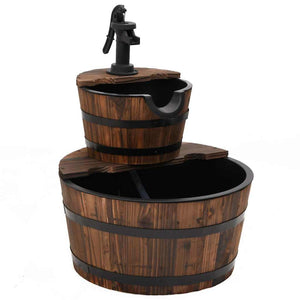 Gartenbrunnen mit Pumpe, Massivholz Tanne 58cm