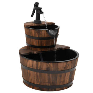 Gartenbrunnen mit Pumpe, Massivholz Tanne 58cm