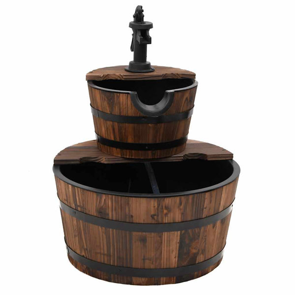 Gartenbrunnen mit Pumpe, Massivholz Tanne 58cm