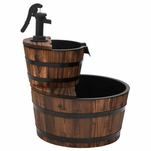 Gartenbrunnen mit Pumpe, Massivholz Tanne 58cm