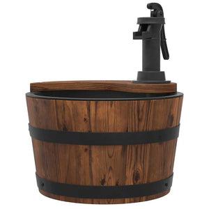 Gartenbrunnen mit Pumpe aus Tannenholz