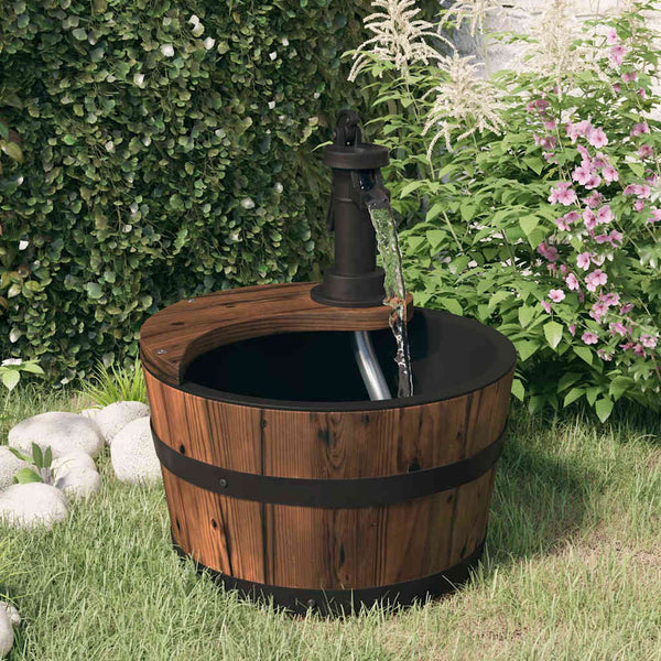 Gartenbrunnen mit Pumpe aus Tannenholz