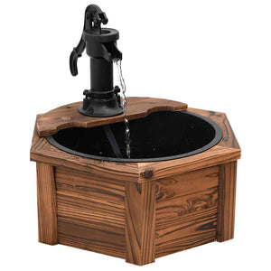 Gartenbrunnen mit Pumpe, Tannenholz