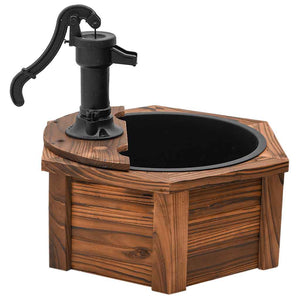 Gartenbrunnen mit Pumpe, Tannenholz