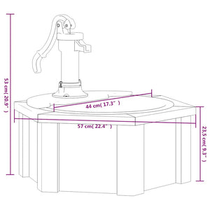Gartenbrunnen mit Pumpe, Tannenholz