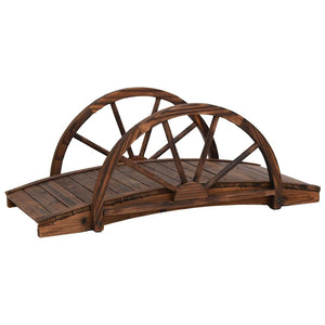 Gartenbrücke Holz mit Rad-Design