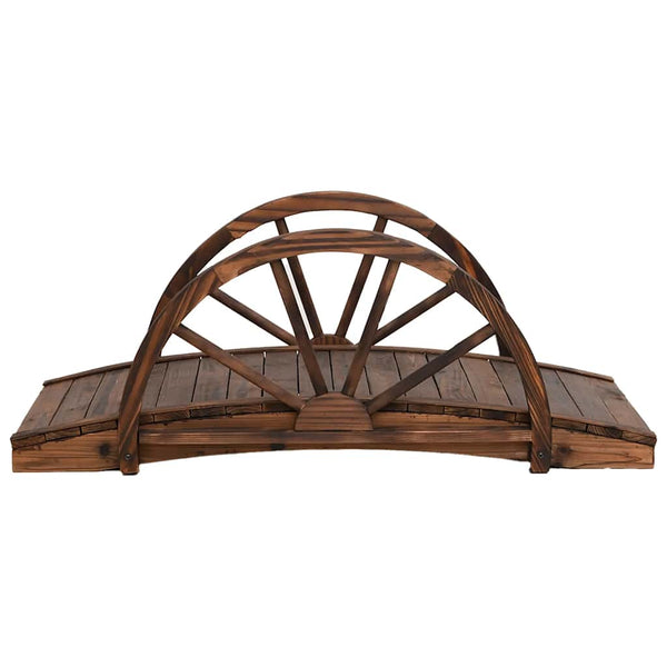 Gartenbrücke Holz mit Rad-Design