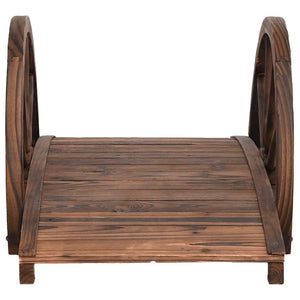 Gartenbrücke Holz mit Rad-Design